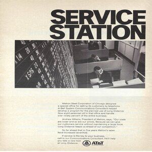 1967 AT&T Service Station Telephone Office Vintage Magazine Print Ad/Poster